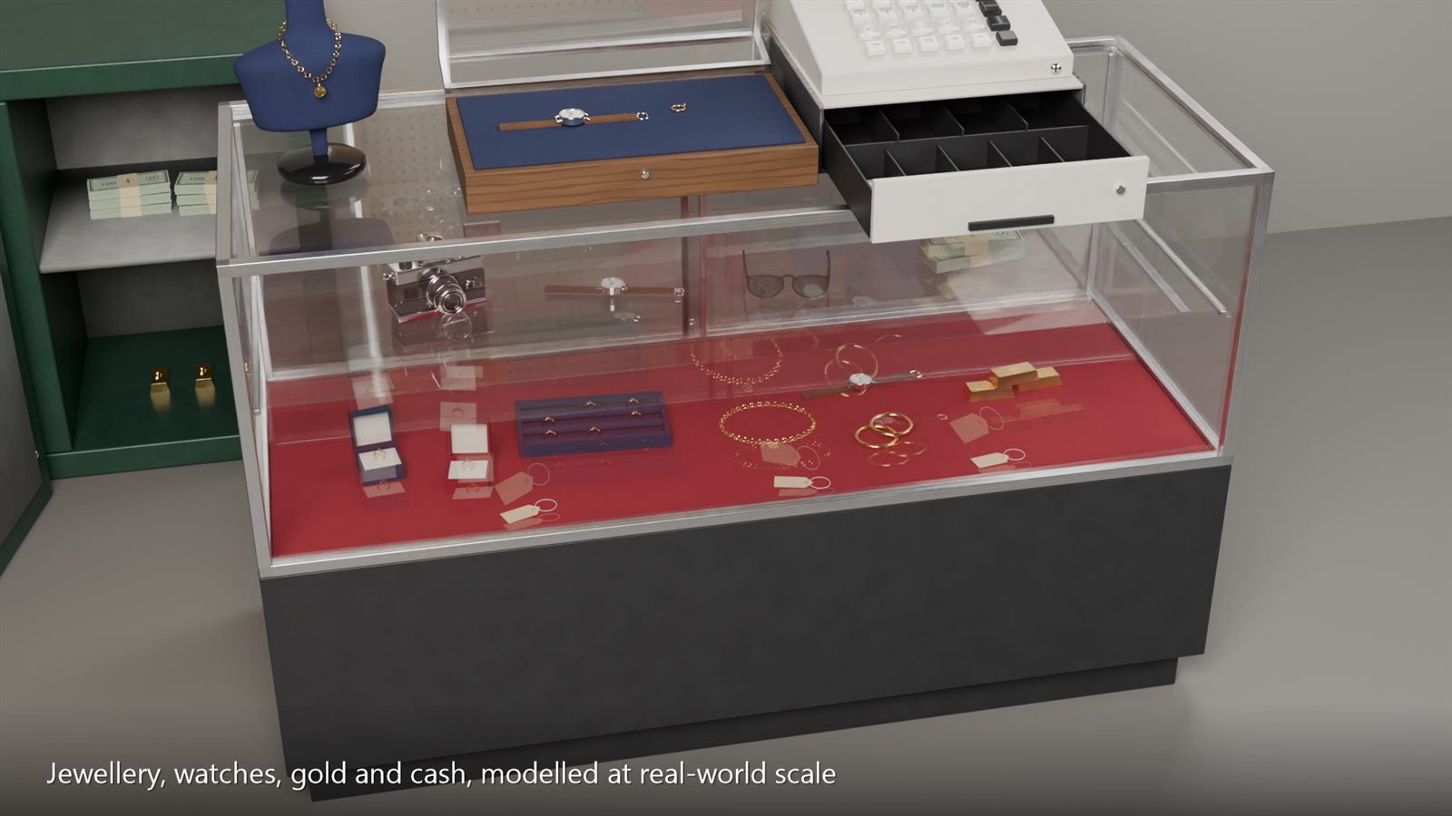 The counter and cash register