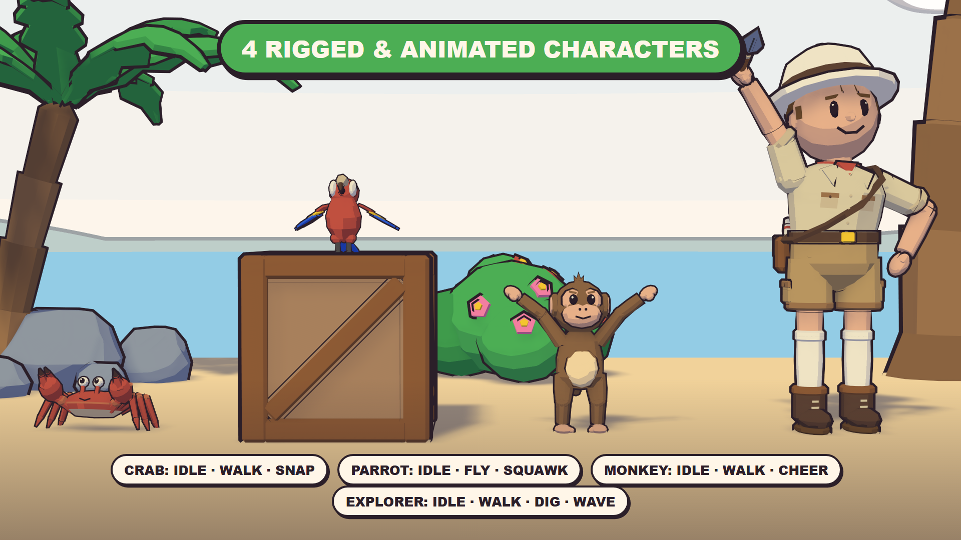 The four animated characters